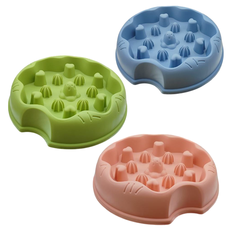 Миска TopPet 20-09 пластик, для медленного поедания корма, сердечки, 350 мл