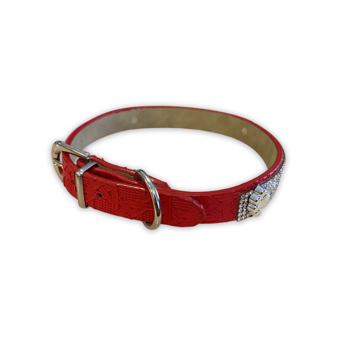 Ошейник TopPet со стразами 15мм, 29-35 см, Красный