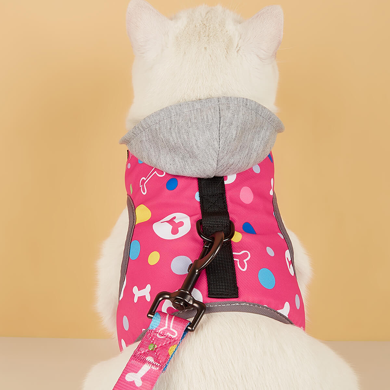 Шлейка Midepet с капюшоном M (шея 28, грудь 31-39 см) розовая