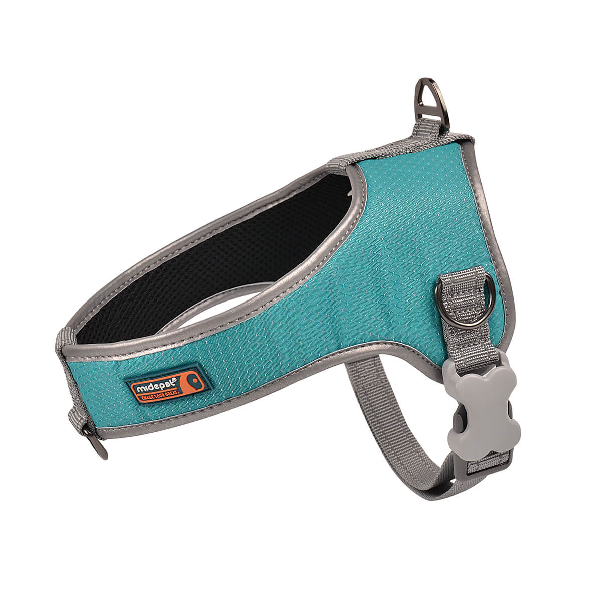 Шлейка MidePet "Odyssey" - S (шея 31-50, грудь 43-56 см) бирюзовая