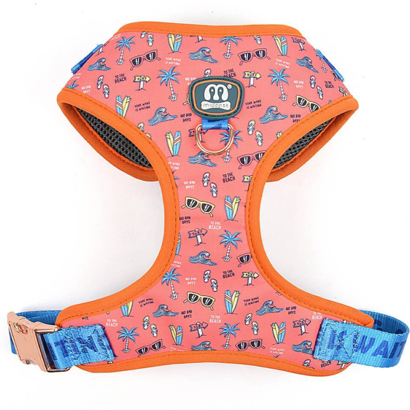 Шлейка MidePet "Color Blooming" S (шея 35-44, грудь 41-54 см) розовая с рисунком