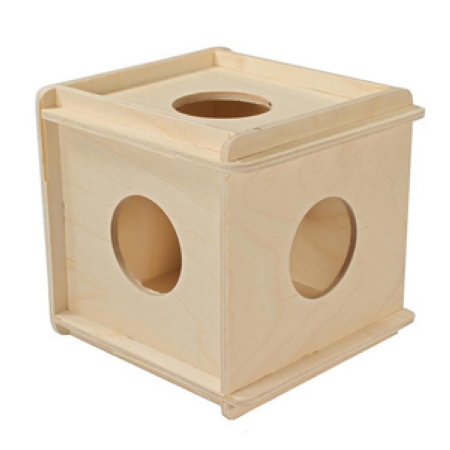 Игрушка-кубик деревянный для Грызунов, 11,5х10х10см