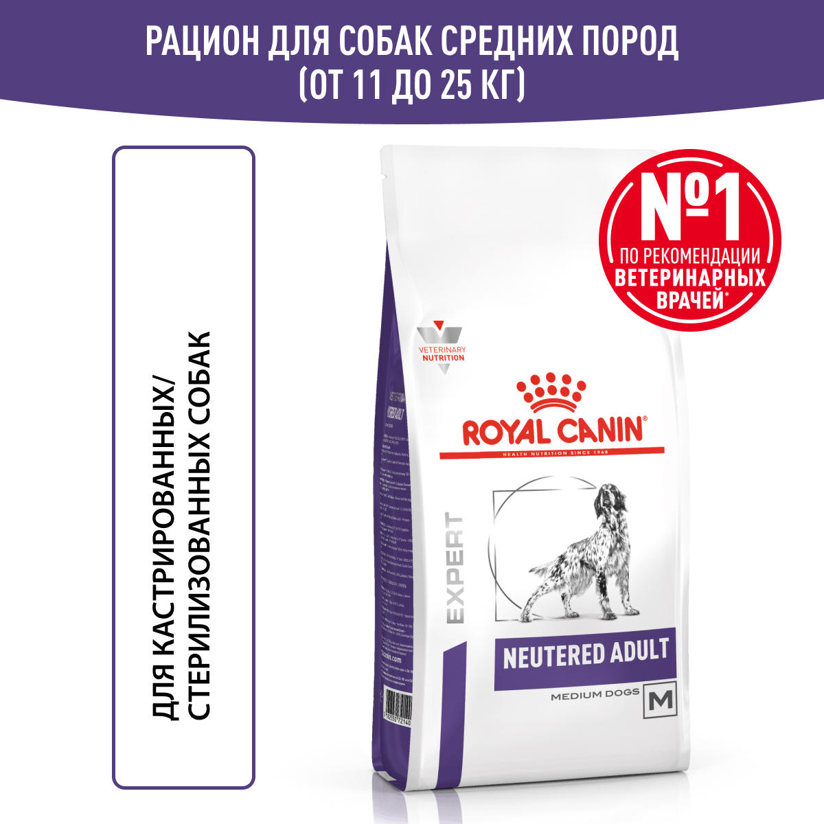 Royal Canin NEUTRED ADULT DOG 9кг (DOG Veterinary)