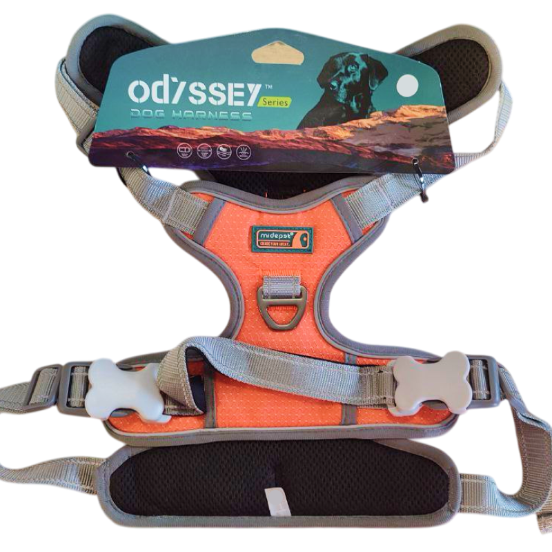 Шлейка MidePet "Odyssey" - XL (шея 45-78, грудь 81-102 см) оранжевая