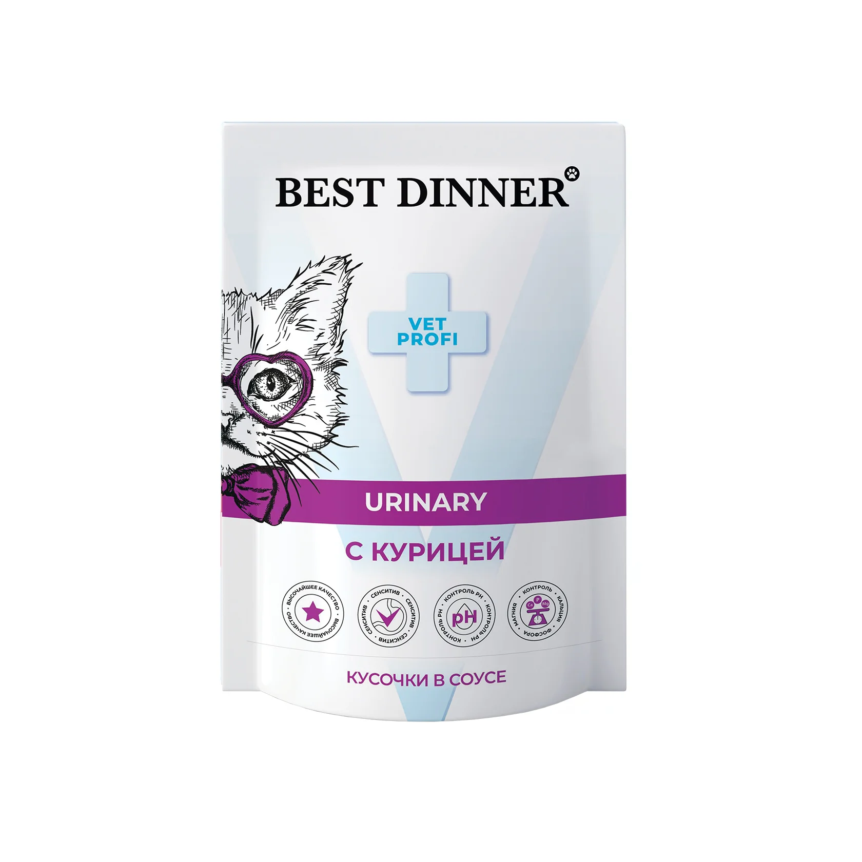 пауч Best Dinner Urinary кусочки в соусе с Курицей 85г
