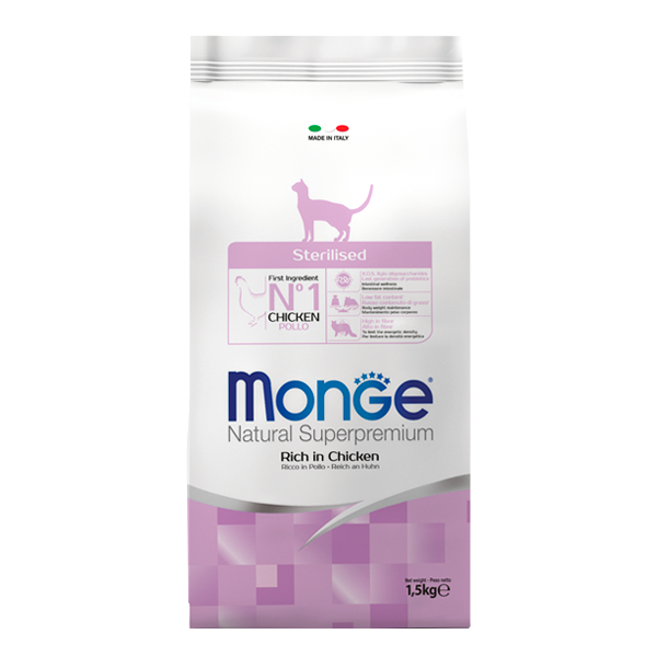 Monge Cat Sterilized для Стерилизованных Кошек 1,5кг c Курицей