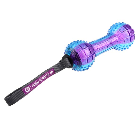 Игрушка GiGwi Push to mute Гантеля с отключаемой пищалкой, термопласт.резина, 18см для Собак
