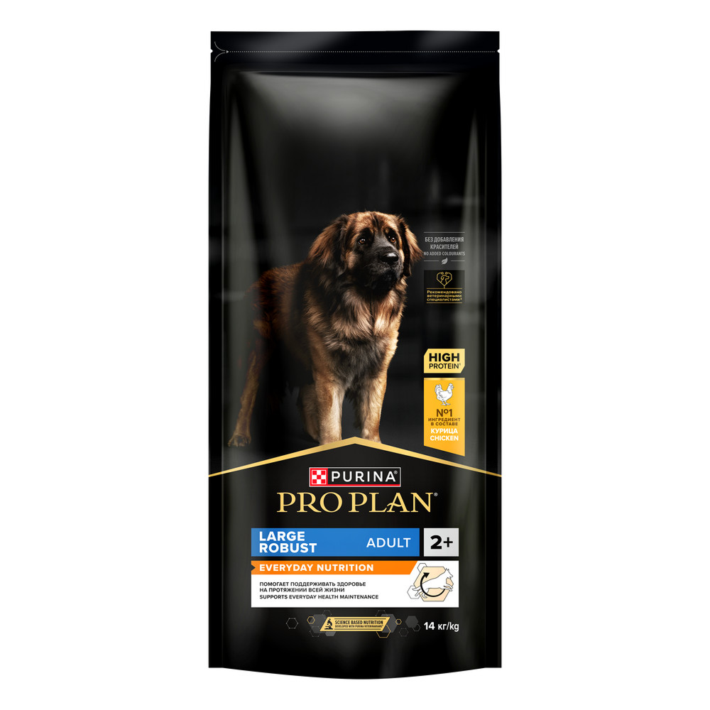 Сухой корм PRO PLAN для собак для крупных пород с мощным телосложением, с курицей, 14 кг