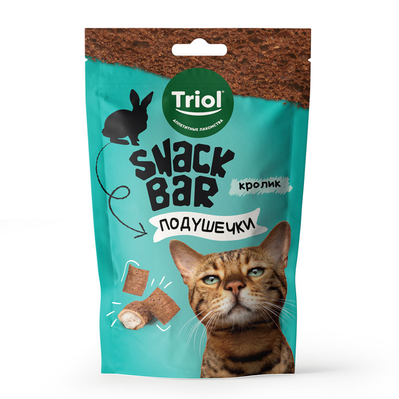 Лакомство SNACK BAR Подушечки с Кроликом для Кошек 30г