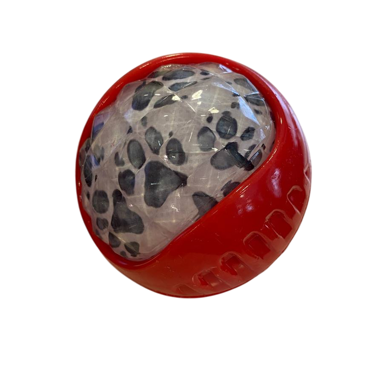 Игрушка TopPet Мяч с цветной вставкой, TPR резина с пищалкой, 8см