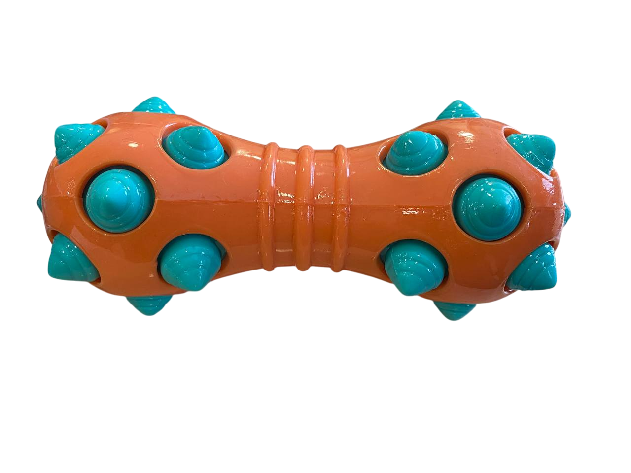 Игрушка TopPet Гантель с шипами и пищалкой, TPR резина, 17см