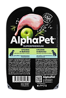 конс. AlphaPet Superpremium 100г для Собак с Чувствительным пищеварением Кролик с Яблоком