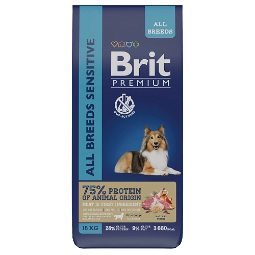 Brit Premium Sensitive Lamb для Собак с Чувствительным Пищеварением 15кг