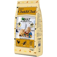 Chat&Chat для Кошек с курицей и горохом 2кг