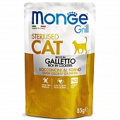 пауч Monge Cat Grill для Стерилизованных Кошек с Курицей 85г