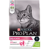 Сухой корм PRO PLAN Delicate для кошек при чувствительном пищеварении, с ягненком, 3 кг