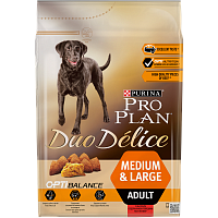 Сухой корм PRO PLAN Duo Delice для собак средних и крупных пород, с говядиной, 2,5 кг