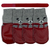 Носки для Собак Nunbell прорезиненные защитные Красные M (3,7х5,2см)