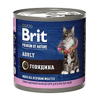 конс. Brit Premium by Nature 200г с Говядиной для Кошек