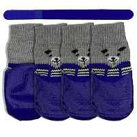 Носки для Собак Nunbell прорезиненные защитные Синие M (3,7х5,2см)
