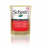 пауч Schesir 100г Цыпленок с Сибасом для Кошек
