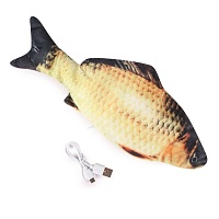 Игрушка Рыбка с двигающимся хвостом и USB-зарядкой 28см для Кошек