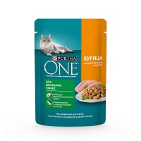Влажный корм Purina ONE для домашних кошек, с курицей и морковью, 75 г