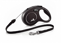 Рулетка Flexi New Classic S трос 8м 12кг Черная