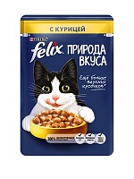 Влажный корм Felix Природа вкуса для взрослых кошек, с курицей в соусе, 75 г