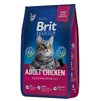 Brit Premium Cat Adult Chicken 2кг с Курицей для Кошек