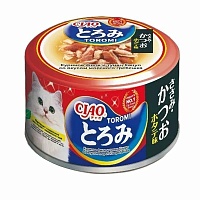 конс. Inaba Ciao Toromi 80г в бульоне Куриное филе и Тунец кацуо со вкусом Гребешка для Кошек