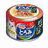 конс. Inaba Ciao Toromi 80г в бульоне Куриное филе и Тунец кацуо со вкусом Гребешка для Кошек