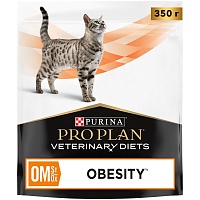 Сухой корм для кошек PRO PLAN VETERINARY DIETS OM Obesity Management при ожирении, 350 г