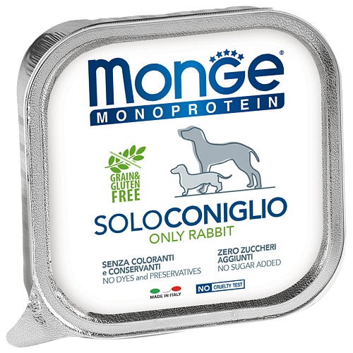 консерва Monge Dog Monoproteico Solo паштет из Кролика 150г