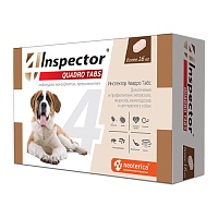 Таблетка Инспектор Квадро Табс для Собак более 16кг от внешних и внутренних паразитов (1шт)