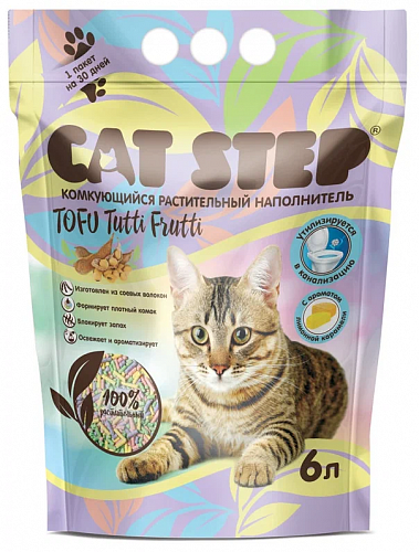 Cat Step Tofu Tutti Frutti 6л Комкующийся