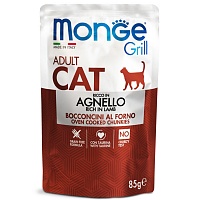 пауч Monge Cat Grill для Взрослых Кошек с Ягненком 85г