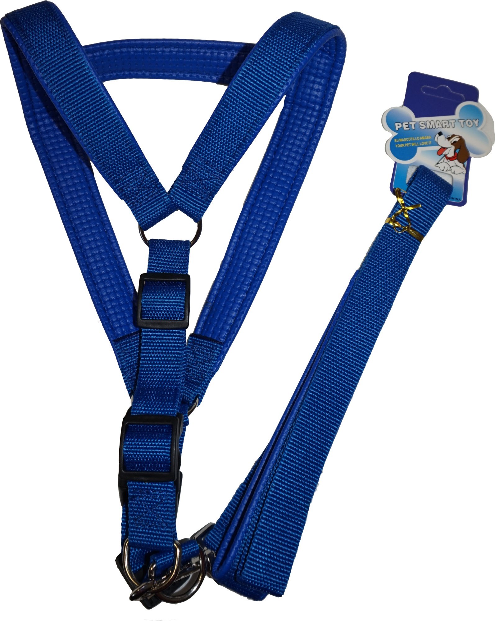 Комплект TopPet №20 Нейлон (+Винил) Поводок+Шлейка, Синий