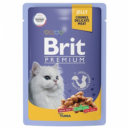 пауч Brit Premium для Кошек Тунец в желе 85г