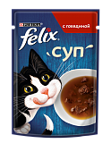 Влажный корм Felix Суп для взрослых кошек, с говядиной, 48г