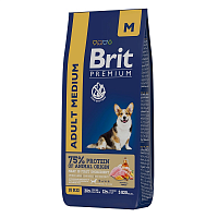 Brit Premium Adult M для Взрослых Собак Средних Пород 15кг